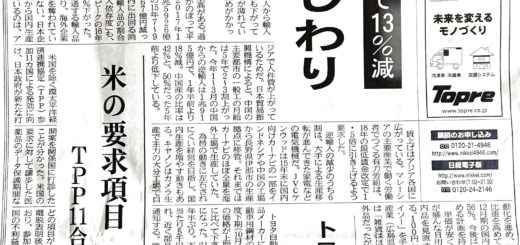 家電など逆輸入１年半で１３％減　国内生産回帰じわり