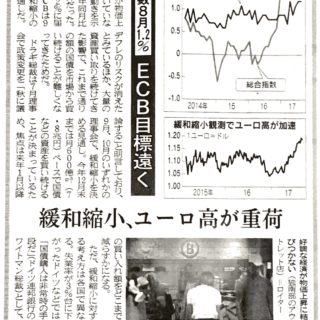 欧州鈍い物価上昇　緩和縮小、ユーロ高が重荷