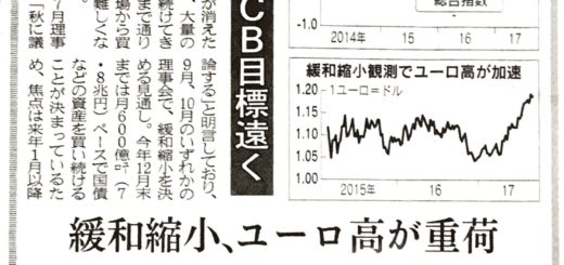欧州鈍い物価上昇　緩和縮小、ユーロ高が重荷