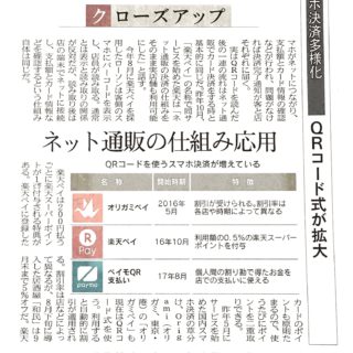 スマホ決済多様化　ＱＲコード式が拡大　ネット通販の仕組み応用